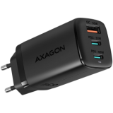 Kabeļu sistēmu sastāvdaļa (SCS) Axagon GaN wallcharger <240V / 3x port (USB + dual USB-C), PD3.0/QC4+/PPS/Apple. 65W total power. (ACU-DPQ65)