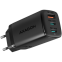 Kabeļu sistēmu sastāvdaļa (SCS) Axagon GaN wallcharger <240V / 3x port (USB + dual USB-C), PD3.0/QC4+/PPS/Apple. 65W total power. - ACU-DPQ65
