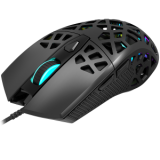 Pele CANYON Puncher GM-20, High-end Gaming Mouse with 7 programmable buttons, Pixart 3360 optical sensor, 6 levels of DPI and up to 12000, 10 million times key life, 1.65m Ultraweave cable, Low friction with PTFE feet and colorful RGB lights, Black, size: (CND-SGM20B)