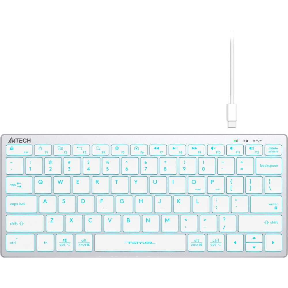 Tastatūra A4Tech Fstyler FX61 White/Blue - foto 2