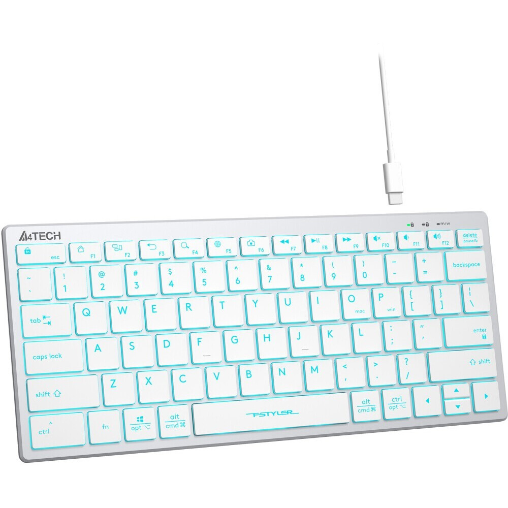 Tastatūra A4Tech Fstyler FX61 White/Blue - foto 4