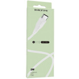 Kabelis USB - USB Type-C, 2m, Borofone BX18 White (6931474700476)
