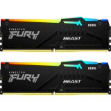 Operatīvā atmiņa 32Gb DDR5 5200MHz Kingston Fury Beast RGB (KF552C40BBAK2-32) (2x16Gb KIT)