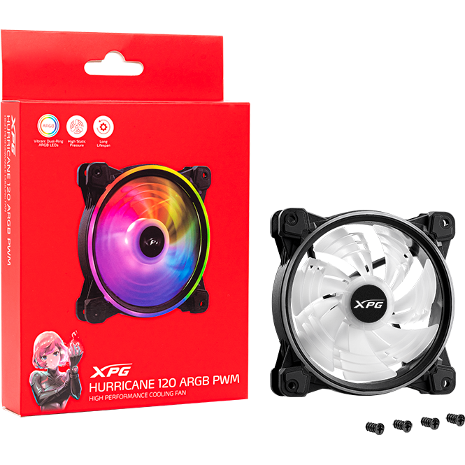 Ventilateur de boîtier ADATA XPG HURRICANE 120 PWM ARGB - HURRICANE120ARGBPWM-BKCWW - photo 2