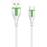 Kabelis USB - USB Type-C, 2m, LDNIO LS572 White/Green (LD_C3817)