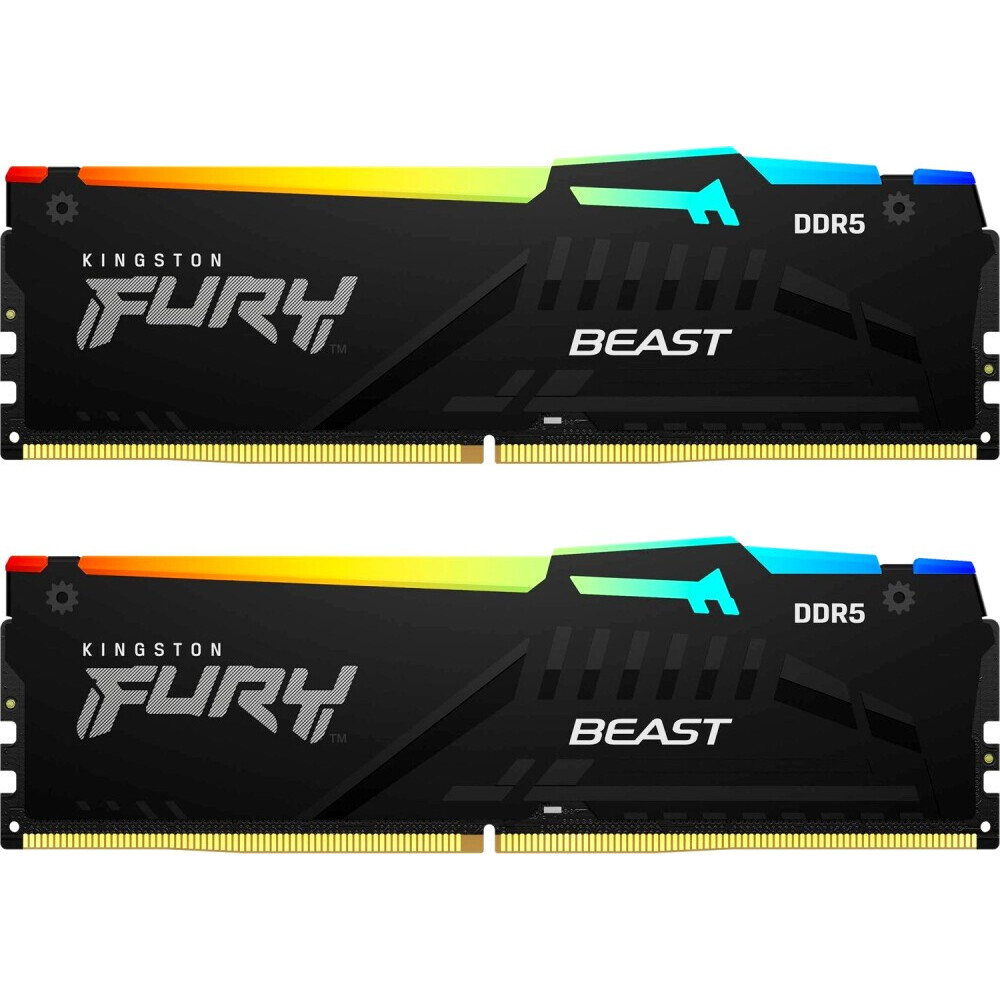 Arbeitsspeicher 32GB DDR5 5200MHz Kingston Fury Beast RGB (KF552C40BBAK2-32) (2x16GB KIT) - Foto 2
