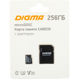 Atmiņas kartes 256Gb MicroSD Digma + SD adapter (DGFCA256A03)