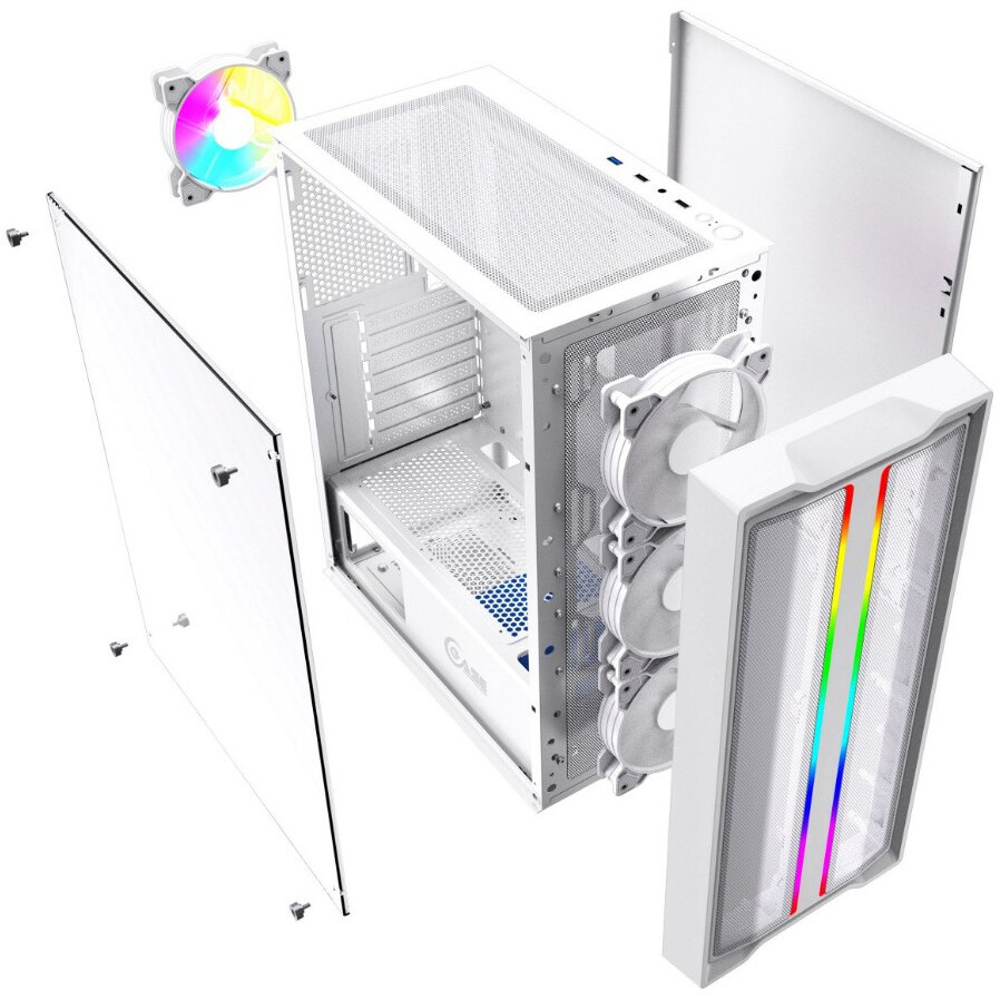 Datoru korpuss Powercase Mistral Evo White - CMIEW-F4S - foto 5