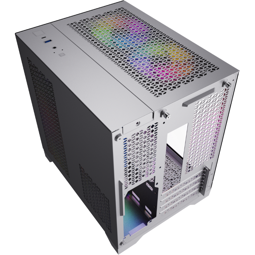 Datoru korpuss Powercase Vision Micro White - CVWM-L4 - foto 4