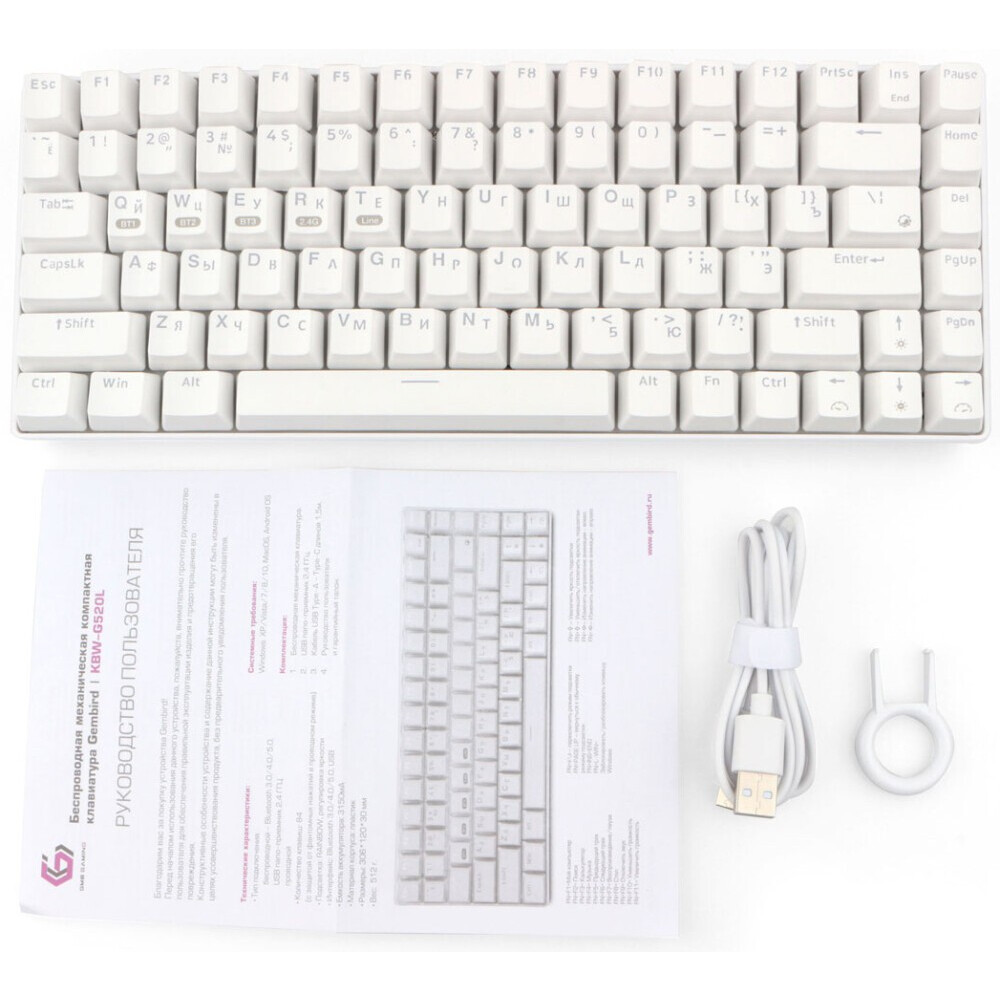 Tastatūra Gembird KBW-G520L White - foto 6