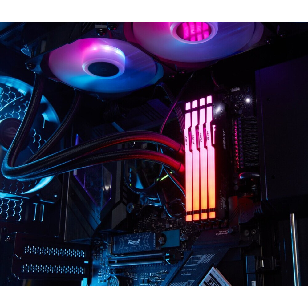 Operatīvā atmiņa 16Gb DDR5 5200MHz Kingston Fury Beast RGB (KF552C40BBA-16) - foto 8