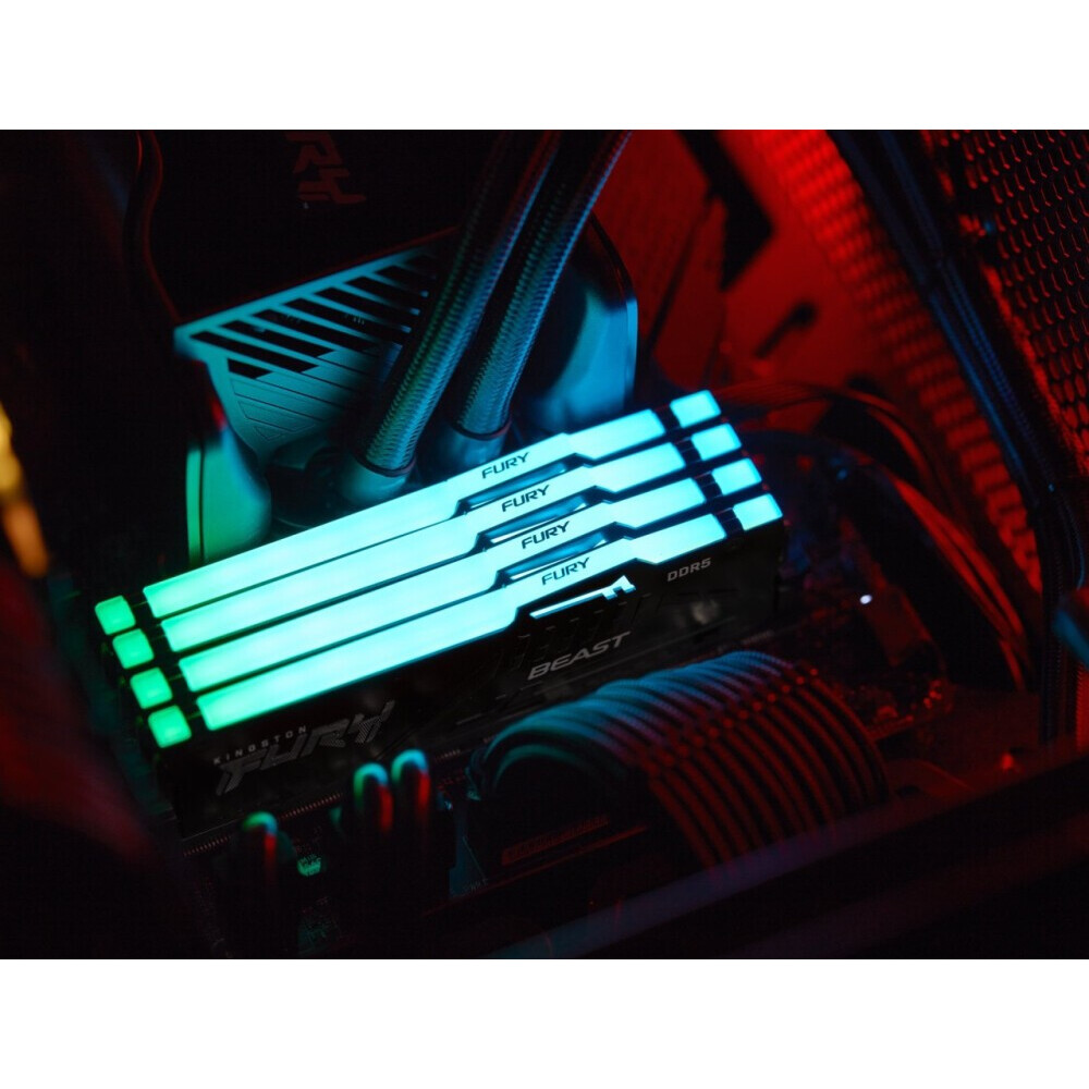 Operatīvā atmiņa 16Gb DDR5 5200MHz Kingston Fury Beast RGB (KF552C40BBA-16) - foto 9