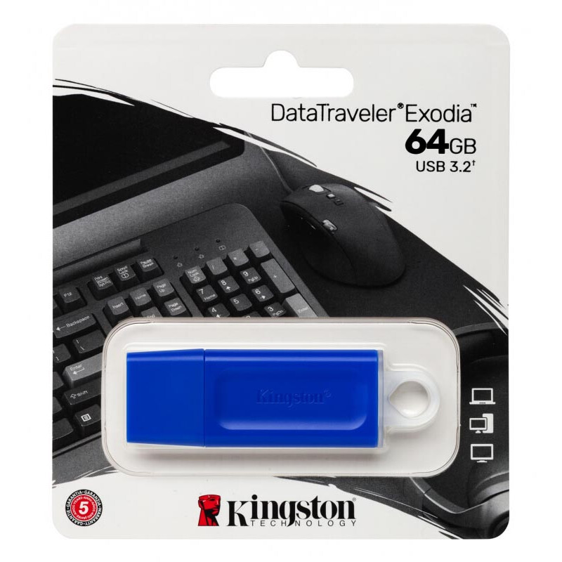 USB zibatmiņa 64Gb Kingston DataTraveler Exodia Blue (KC-U2G64-7GB) - foto 3