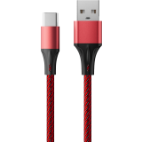 Kabelis USB - USB Type-C, 1m, Accessstyle AC30-F100M Black/Red