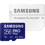 Atmiņas kartes 256Gb MicroSD Samsung PRO Plus + SD adapter (MB-MD256KA)