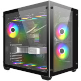 Datoru korpuss 1STPLAYER MEGAVIEW MV7 Black (MV7-BK)