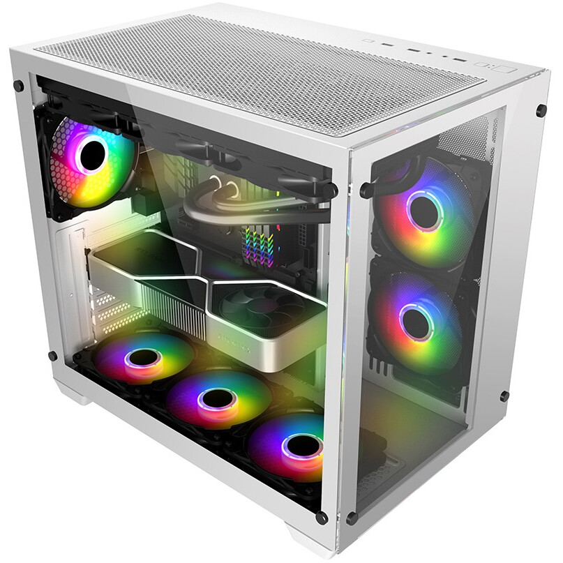 Datoru korpuss 1STPLAYER MEGAVIEW MV7 White - MV7-WH - foto 2