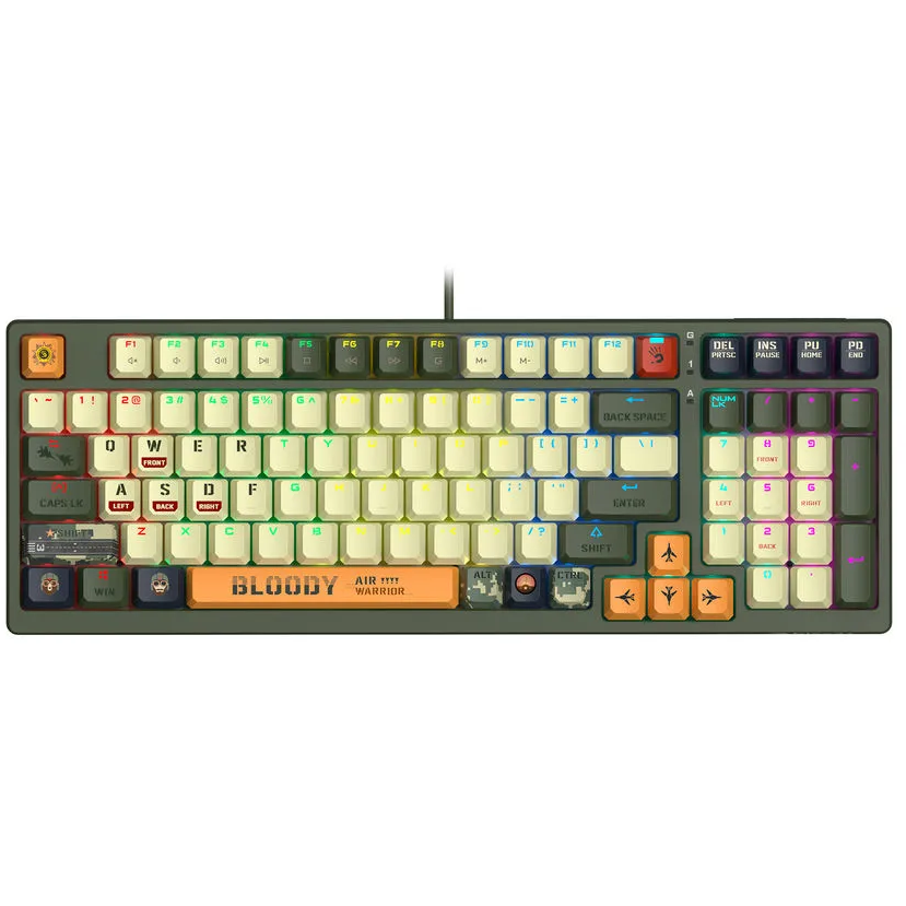Tastatūra A4Tech Bloody S98 Aviator Green