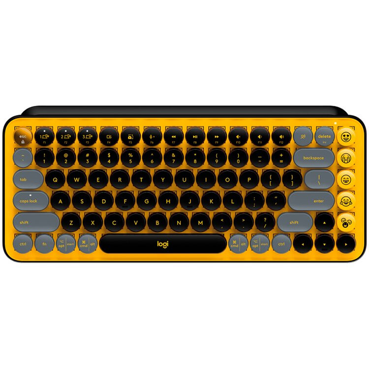 Tastatūra LOGITECH POP Keys Bluetooth Mechanical Keyboard BLAST YELLOW US - 920-010735