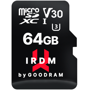 Atmiņas kartes IRDM by GOODRAM 64GB MICRO CARD UHS I U3 + adapter - IR-M3AA-0640R12