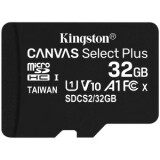 La carte mémoire Kingston 32GB micSDHC Canvas Select Plus 100R A1 C10 Single Pack (SDCS2/32GBSP)