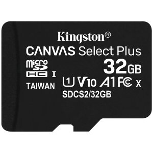 Atmiņas kartes Kingston 32GB micSDHC Canvas Select Plus 100R A1 C10 Single Pack - SDCS2/32GBSP
