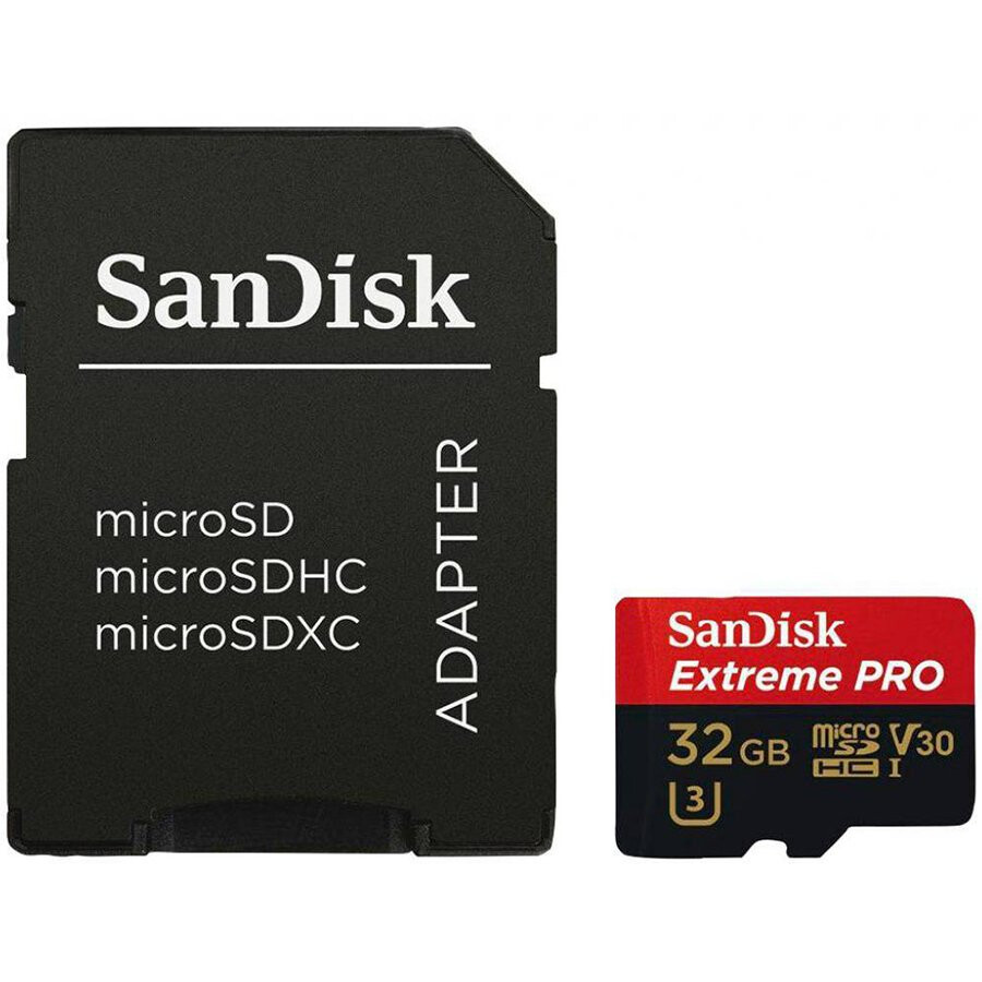 Atmiņas kartes SanDisk Extreme PRO microSDHC 32GB + SD Adapter - SDSQXCG-032G-GN6MA