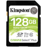 Atmiņas kartes Kingston 128GB SDXC Canvas Select Plus 100R (SDS2/128GB)