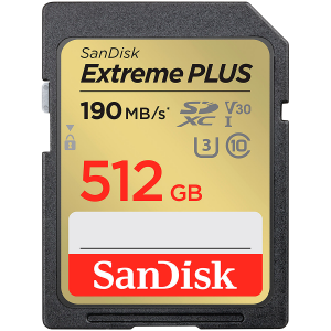 Atmiņas kartes SanDisk Extreme PLUS 512GB SDXC Memory Card - SDSDXWV-512G-GNCIN