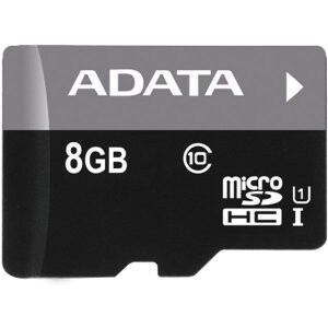 Atmiņas kartes ADATA MICROSDHC 8GB UHS-I CLASS10 - AUSDH8GUICL10-R