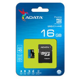 Atmiņas kartes ADATA Premier 16GB microSDHC UHS-I Class 10 + Adapter (AUSDH16GUICL1085-RA1)