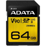 Atmiņas kartes ADATA SDXC 64GB UHS-II U3 CLASS10 COLOR BOX (ASDX64GUII3CL10-C)
