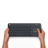 Tastatūra LOGITECH Wireless Touch Keyboard K400 Plus - WHITE - PAN - 2.4GHZ - NORDIC (920-007142)