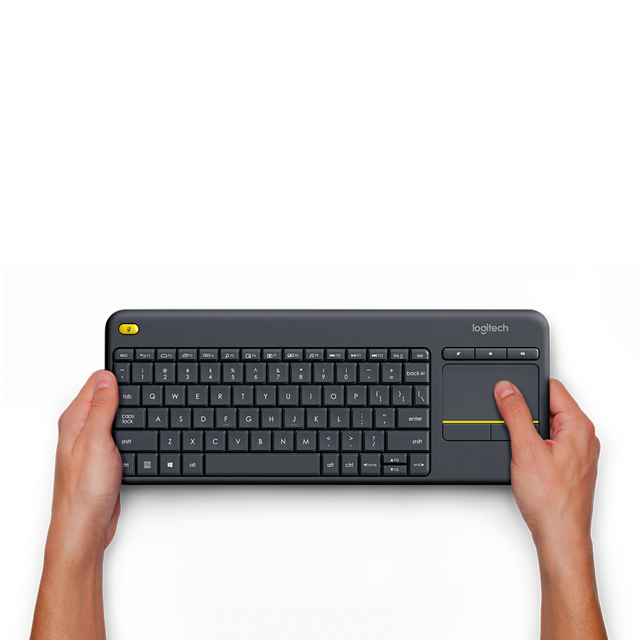 Tastatūra LOGITECH Wireless Touch Keyboard K400 Plus - WHITE - PAN - 2.4GHZ - NORDIC - 920-007142