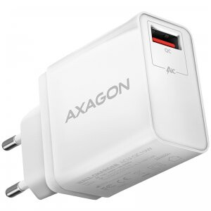 Kabeļu sistēmu sastāvdaļa (SCS) Axagon Wall charger <240V / 1x port QC3.0/AFC/FCP. 19W total power. - ACU-QC19W