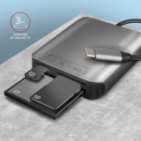 USB zibatmiņa Aluminum high-speed USB-C 3.2 Gen 1 memory card reader. 3 slots, UHS-II. (CRE-S3C)