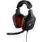 Austiņas Logitech G332 Wired LEATHERETTE - BLACK/RED - 981-000757