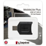 USB zibatmiņa Kingston MobileLite Plus USB3.2 Gen1 SDHC/SDXC UHS-II Card Reader, EAN: 740617301793 (MLP)