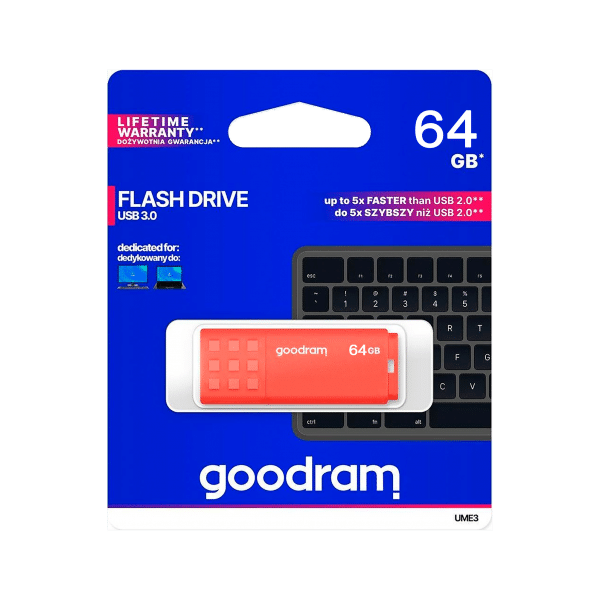 USB zibatmiņa Goodram USB 3.0 64GB Orange ( TGD-UME30640O0R11)