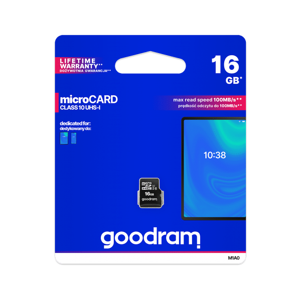 Atmiņas kartes Goodram microSD 16GB UHS-I (TGD-M1A00160R12)