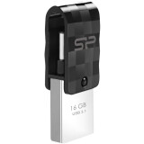 USB zibatmiņa 16Gb Silicon Power Mobile C31 Silver/Black (SP016GBUC3C31V1K)