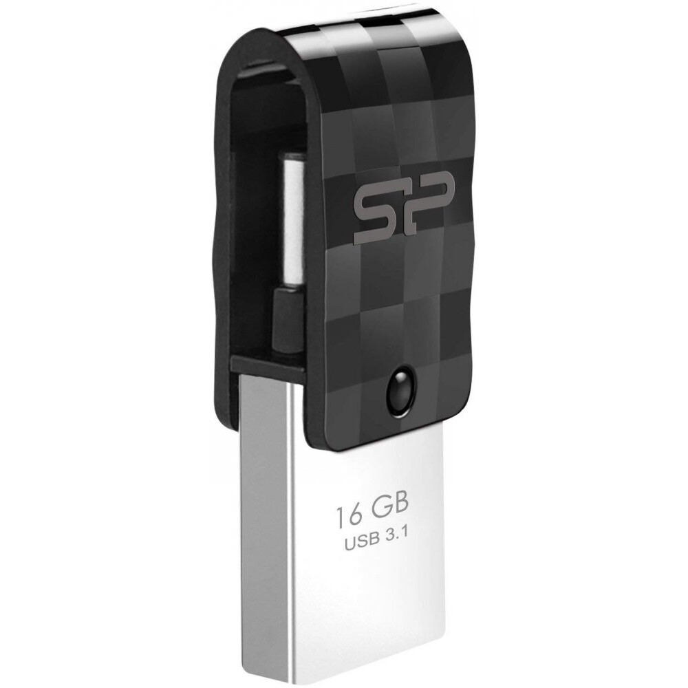 USB zibatmiņa 16Gb Silicon Power Mobile C31 Silver/Black (SP016GBUC3C31V1K)