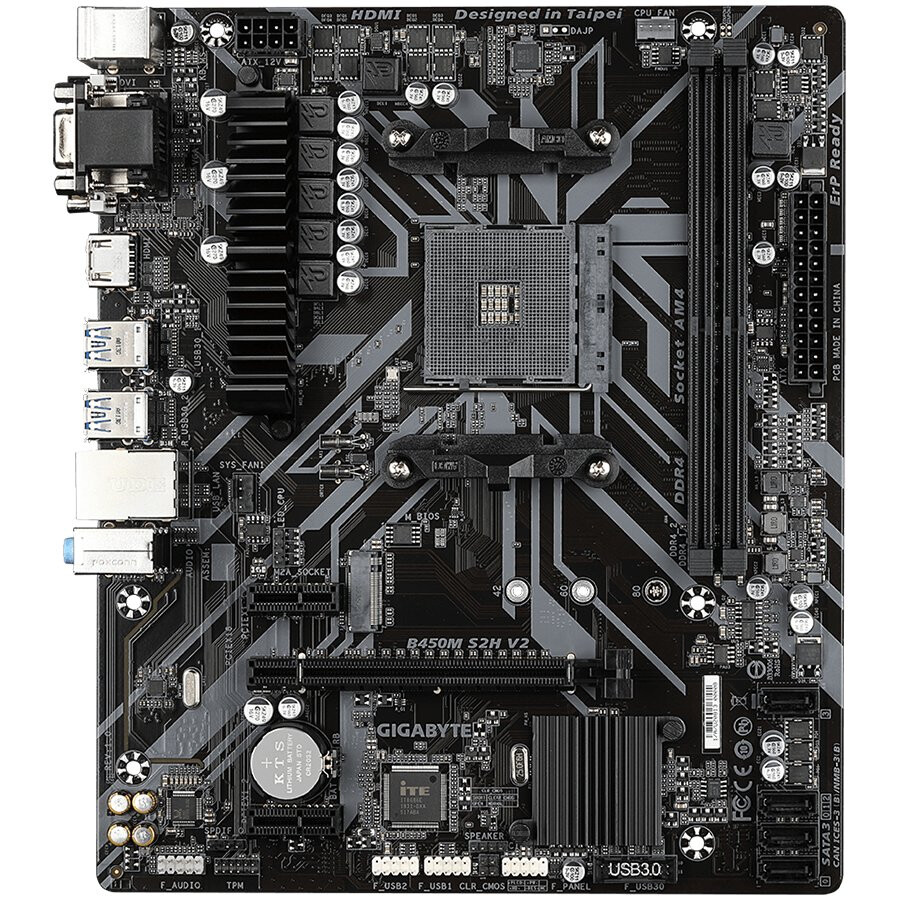 Pamatplate Gigabyte Main Board Desktop AMD B450 - B450M S2H V2 - foto 2