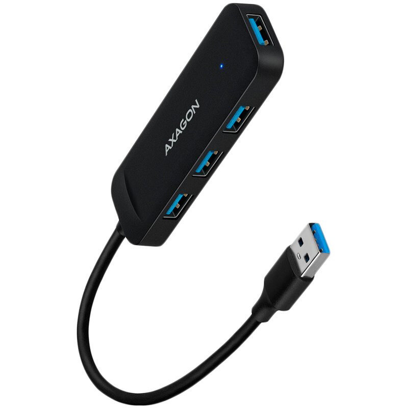 Axagon HUE-L1A SUPERSPEED USB-A TRAVEL HUBTravel four-port USB 3.2 Gen 1 hub. USB-A