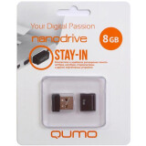 USB zibatmiņa 8Gb QUMO Nano Black (QM8GUD-NANO-B)