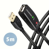 Axagon Active extension USB 2.0 A-M> A-F cable, 5 m long. Power supply option. (ADR-205)