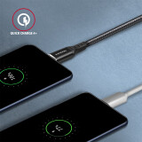 Axagon Data and charging USB 2.0 PD 60W, 3A. Black braided. (BUCM-CM15AB)