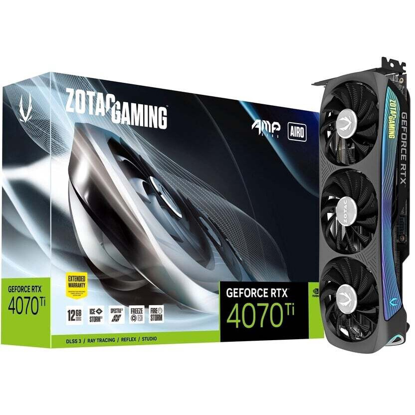 Carte graphique ZOTAC GeForce GAMING RTX4070Ti AMP AIRO 12GB GDDR6X (ZT-D40710F-10P)