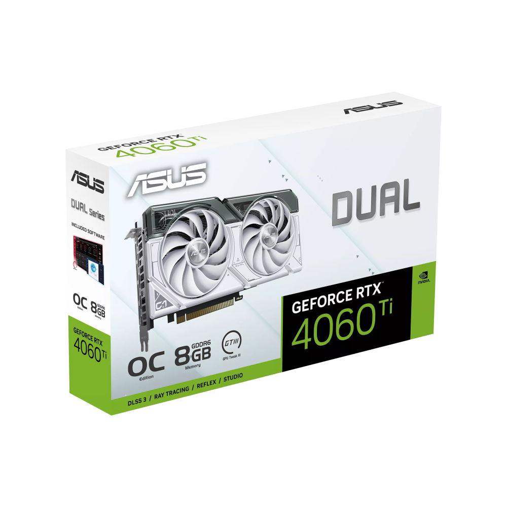 Carte graphique ASUS DUAL GeForce RTX 4060 Ti White (90YV0J42-M0NA00)