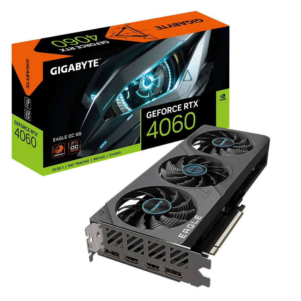 Video card GIGABYTE GeForce RTX 4060 EAGLE OC 8GB (GV-N4060EAGLE OC-8GD)
